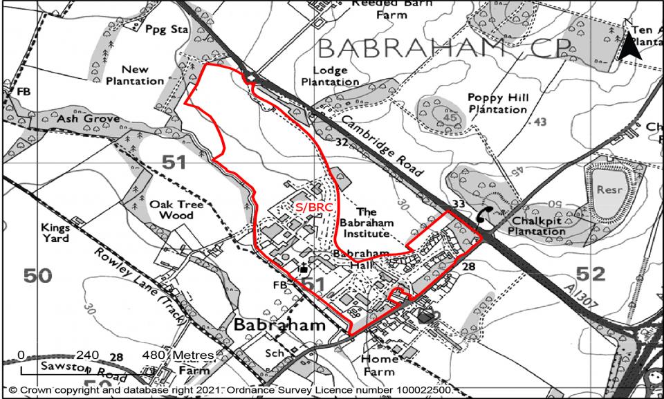 Figure 35: Map showing boundary of proposed Babraham Research Campus policy area